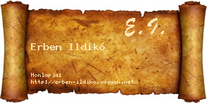 Erben Ildikó névjegykártya